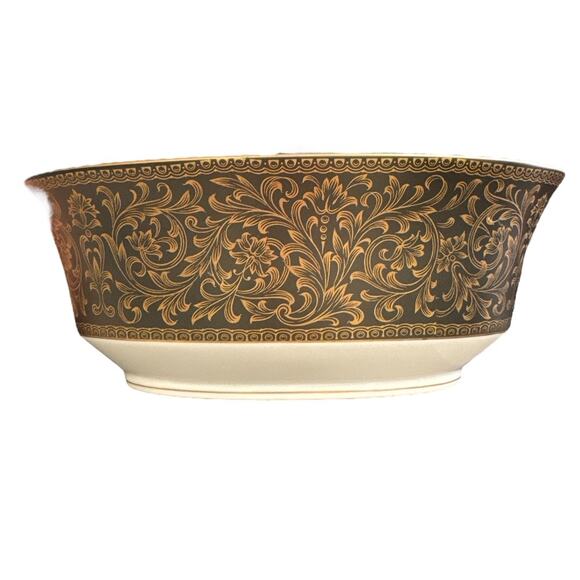 Sango China Vintage Richelieu Black Gold Vegetable Bowl - Picture 1 of 10